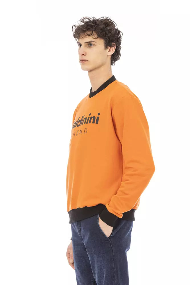 Orange Cotton Men's Hoodie