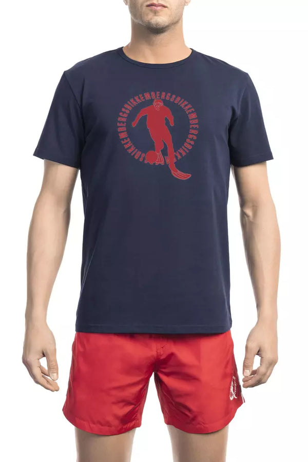 Bikkembergs Blue Cotton Men T-Shirt
