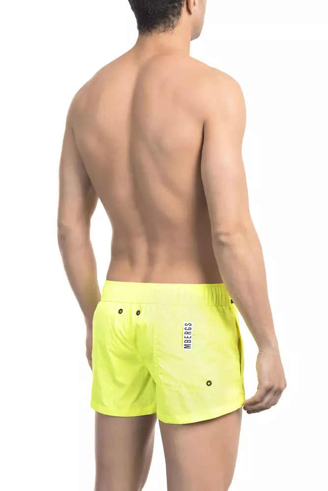 Yellow Polyamide Men Swimwear