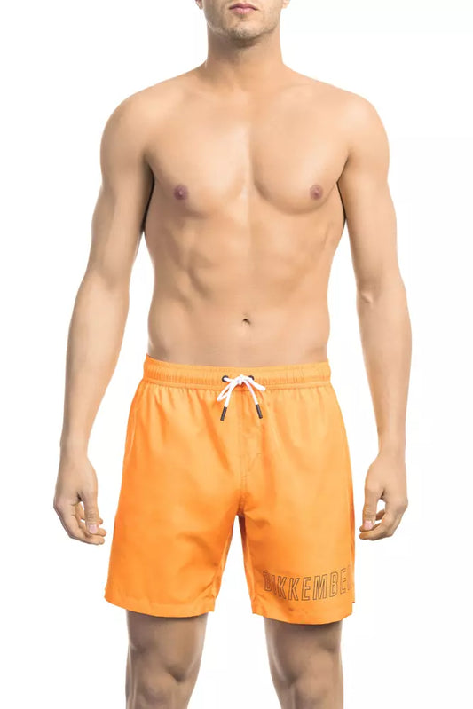 Orange Polyester Men's Swim Short