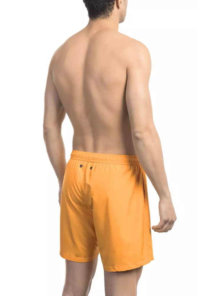 Orange Polyester Men's Swim Short