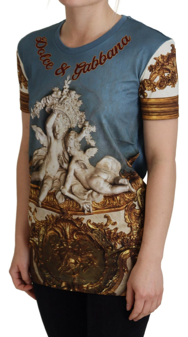 Dolce & Gabbana Multicolor DG Logo Angel Printed Shirt Top