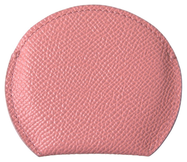 Dolce & Gabbana Pink Calfskin Leather Round Mirror Holder