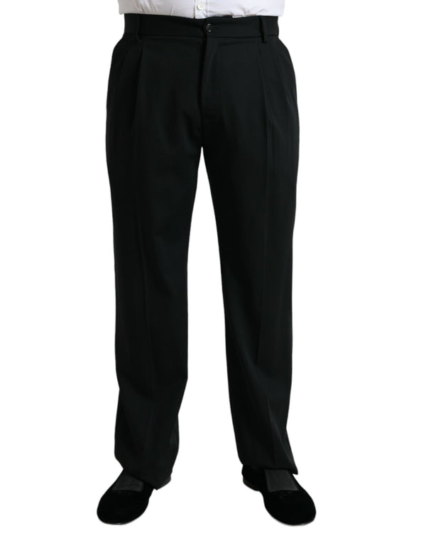 Dolce & Gabbana Black Wool Formal Straight Fit Dress Pants