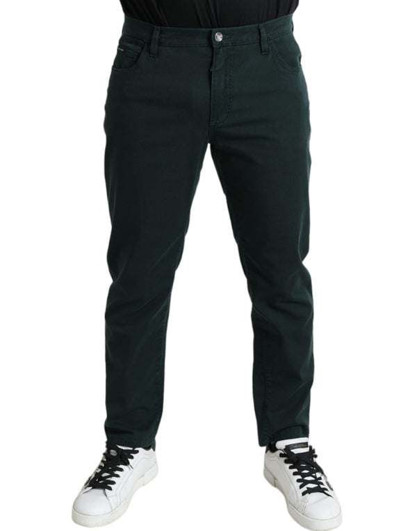 Dolce & Gabbana Green Cotton Stretch Skinny Men Denim Jeans