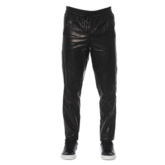 Black Leather Men's Trousers