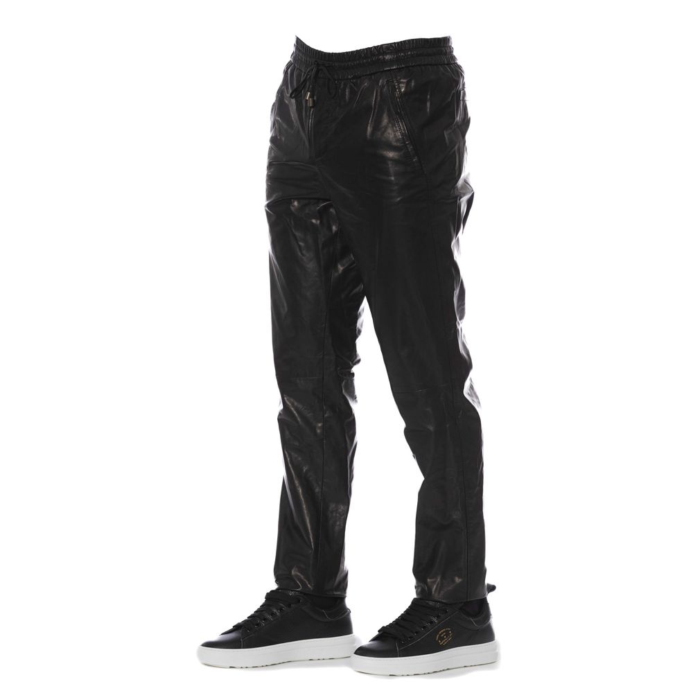 Black Leather Men's Trousers