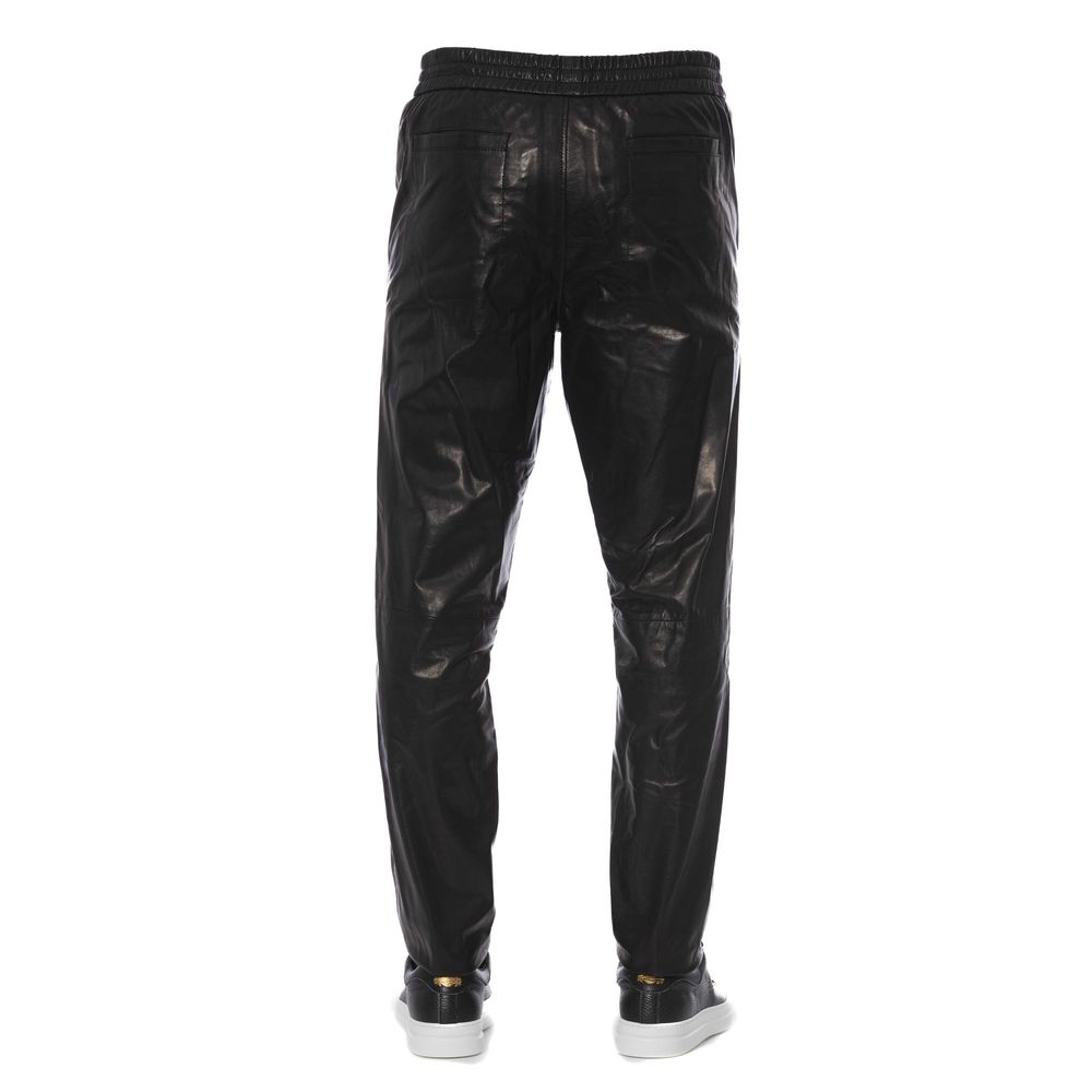 Black Leather Men's Trousers