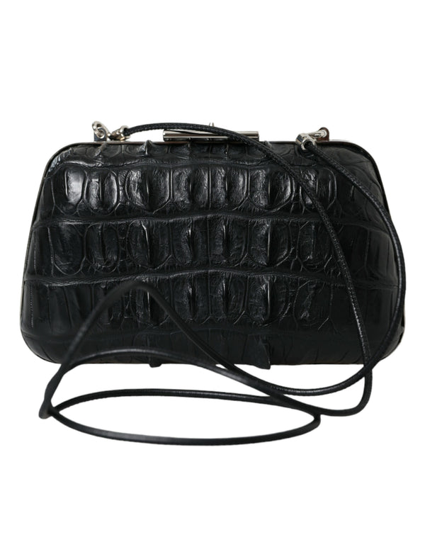 Balenciaga Black Exotic Skin Leather Shoulder Crossbody Box Clutch Bag