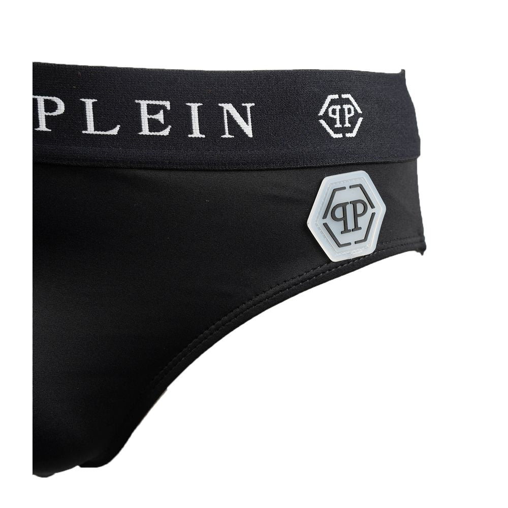 Black Polyamide Men Swim Briefs