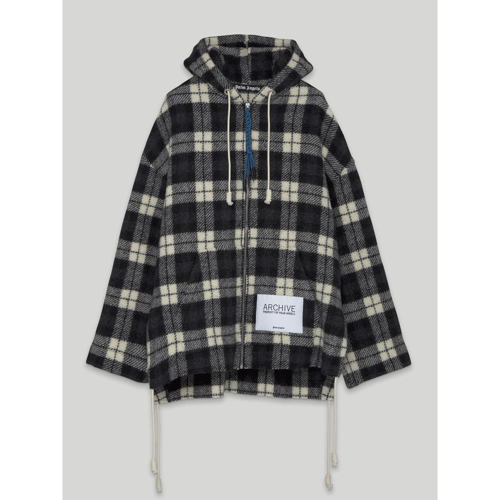 Palm Angels Black Cashmere Men Sweater Jacket