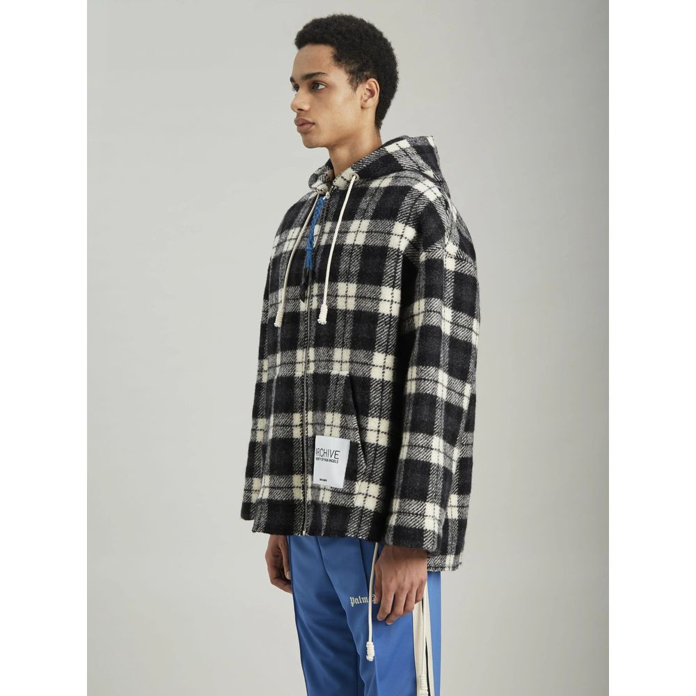 Palm Angels Black Cashmere Men Sweater Jacket