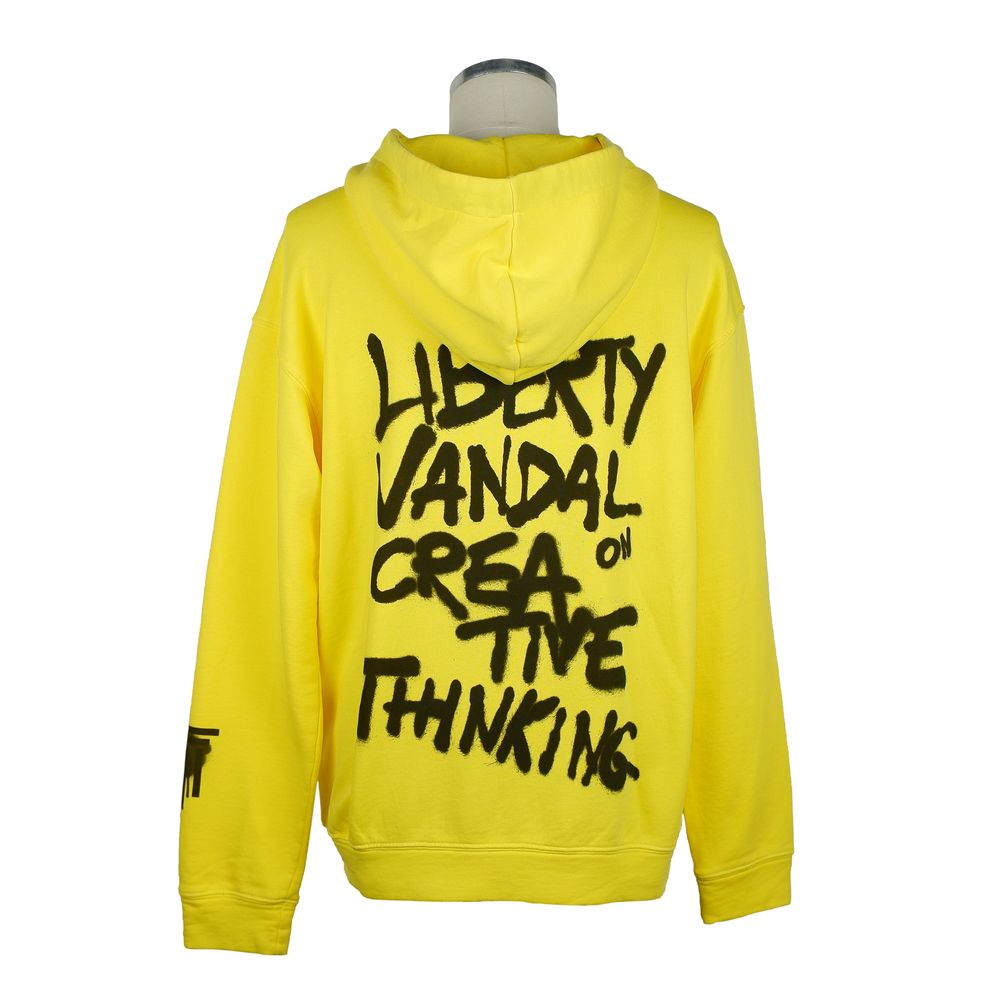Yellow Cotton Men's Hooded Sweater