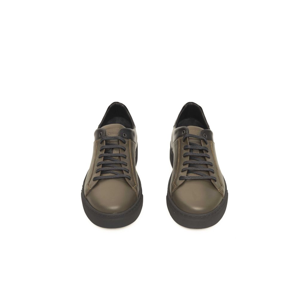Green Cowhide Men Sneaker