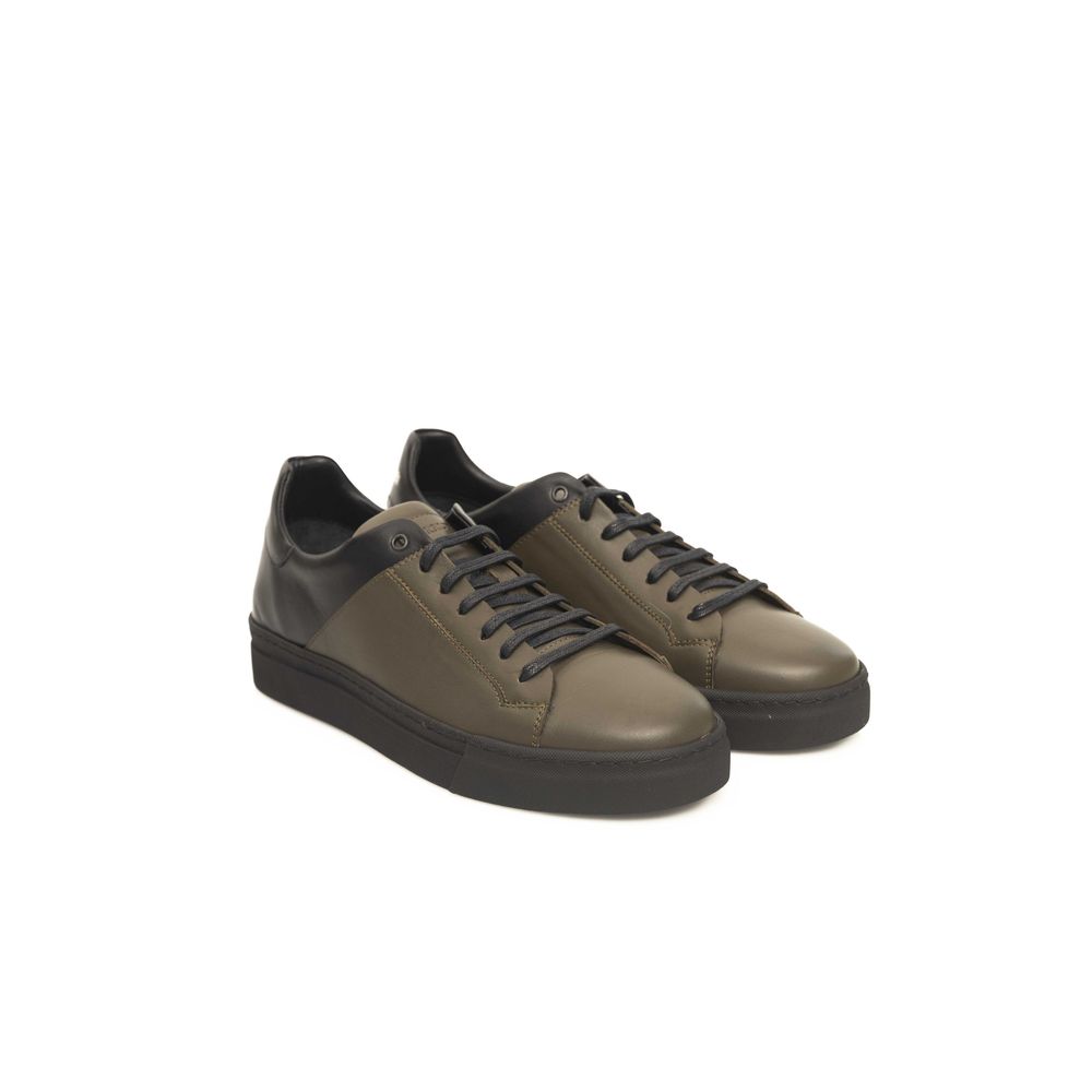 Green Cowhide Men Sneaker