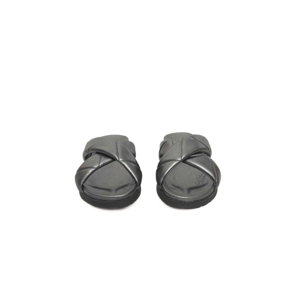 Cerruti 1881 Gray Lambskin Women Sandal