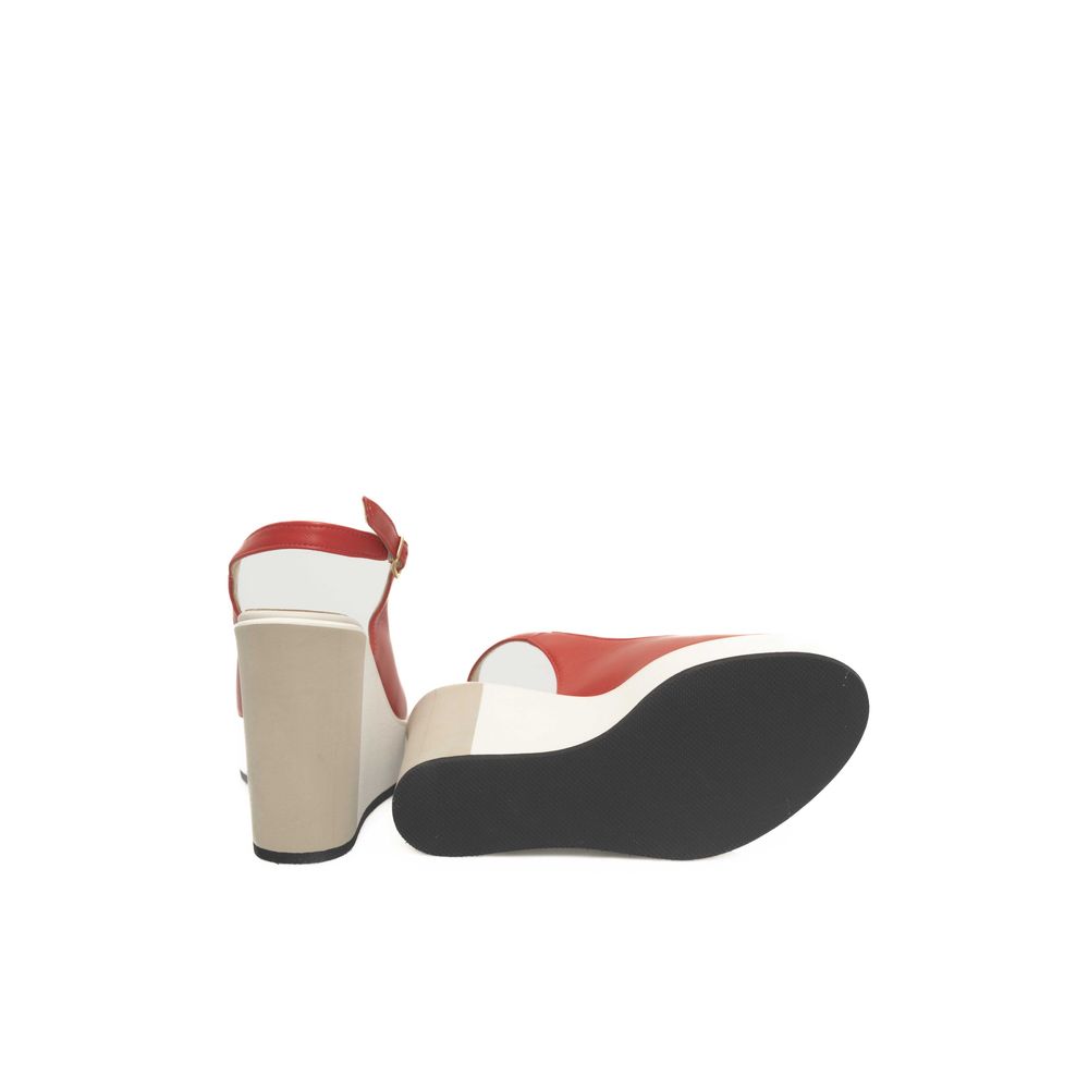 Red Calfskin Women Sandal