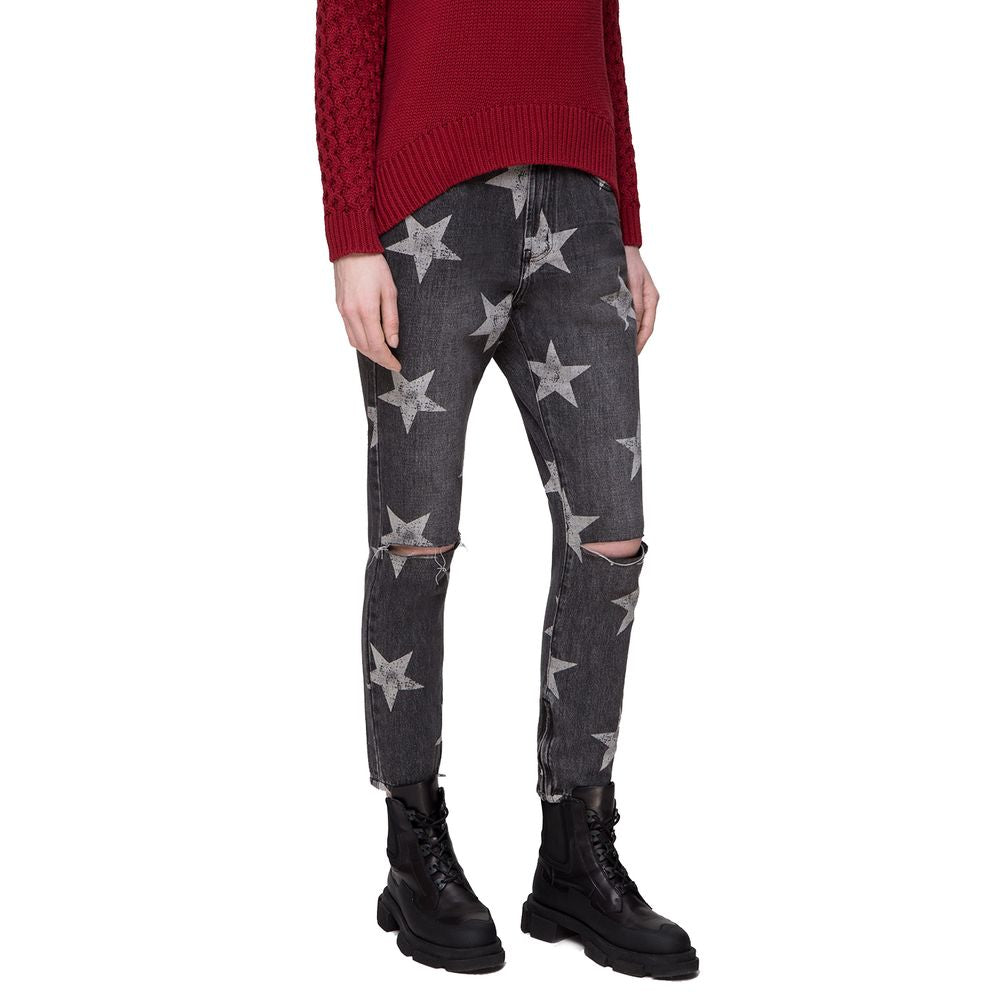 Gray Cotton Women's Jean