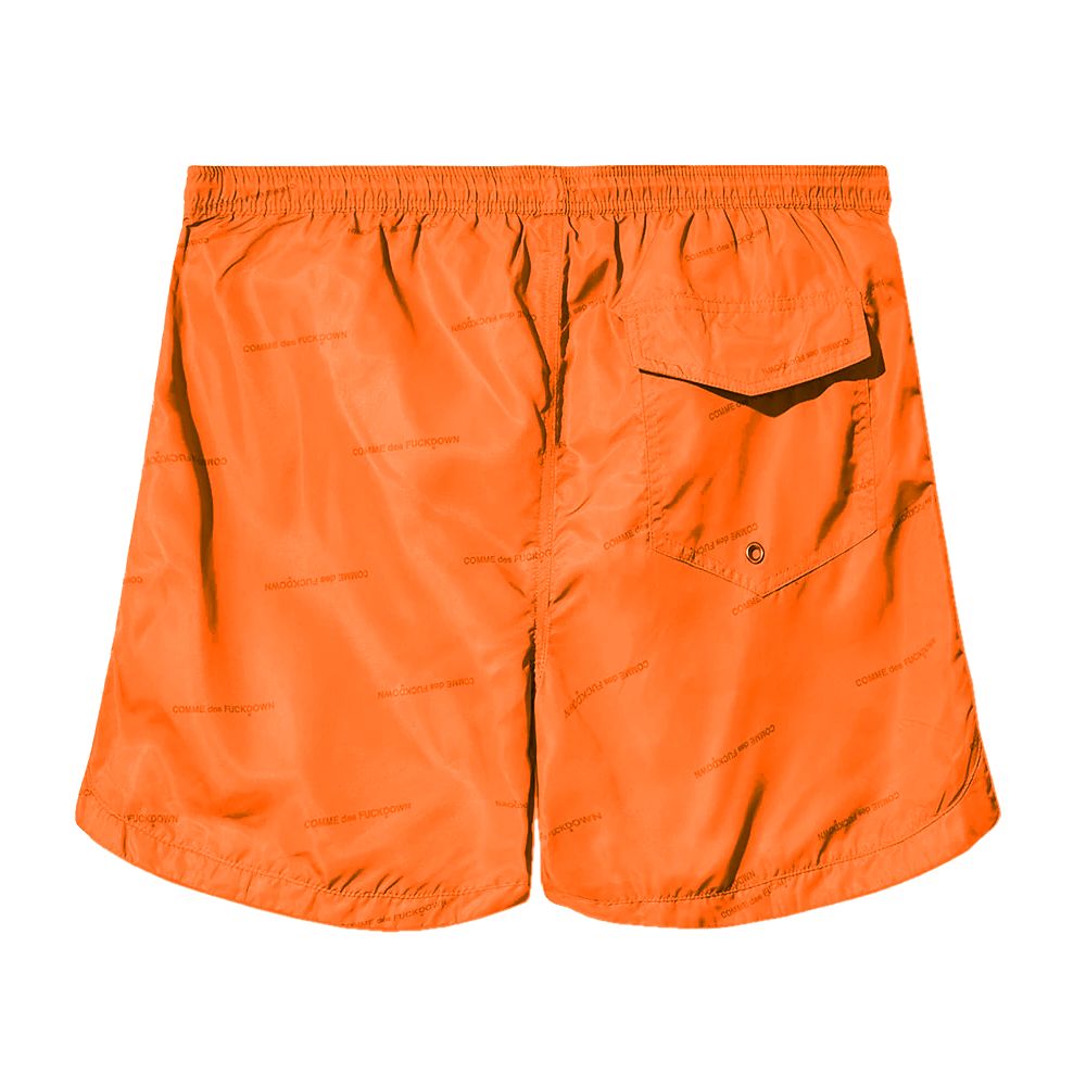 Orange Polyester Men Swim Short