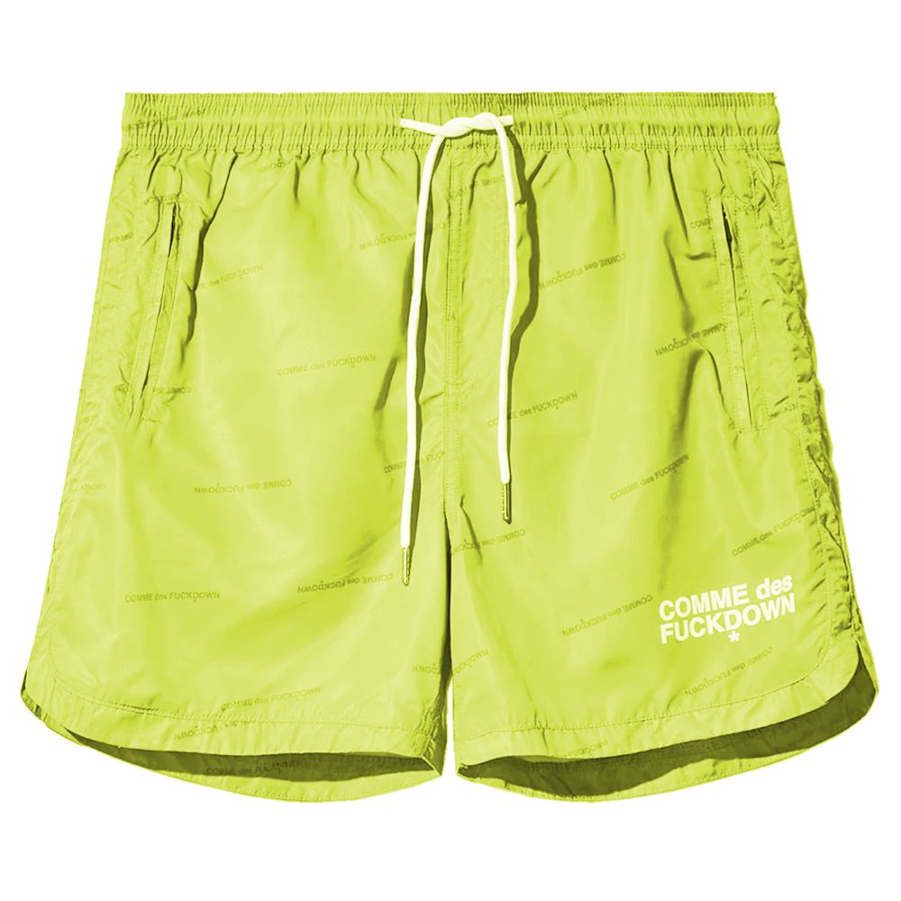 Yellow Polyester Men Bermuda Short
