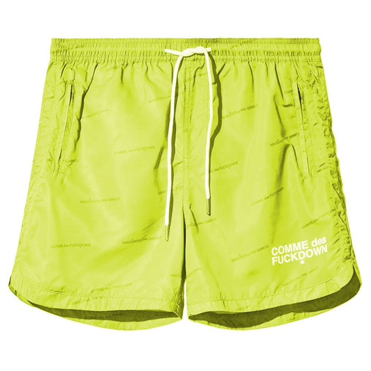 Yellow Polyester Men Bermuda Short