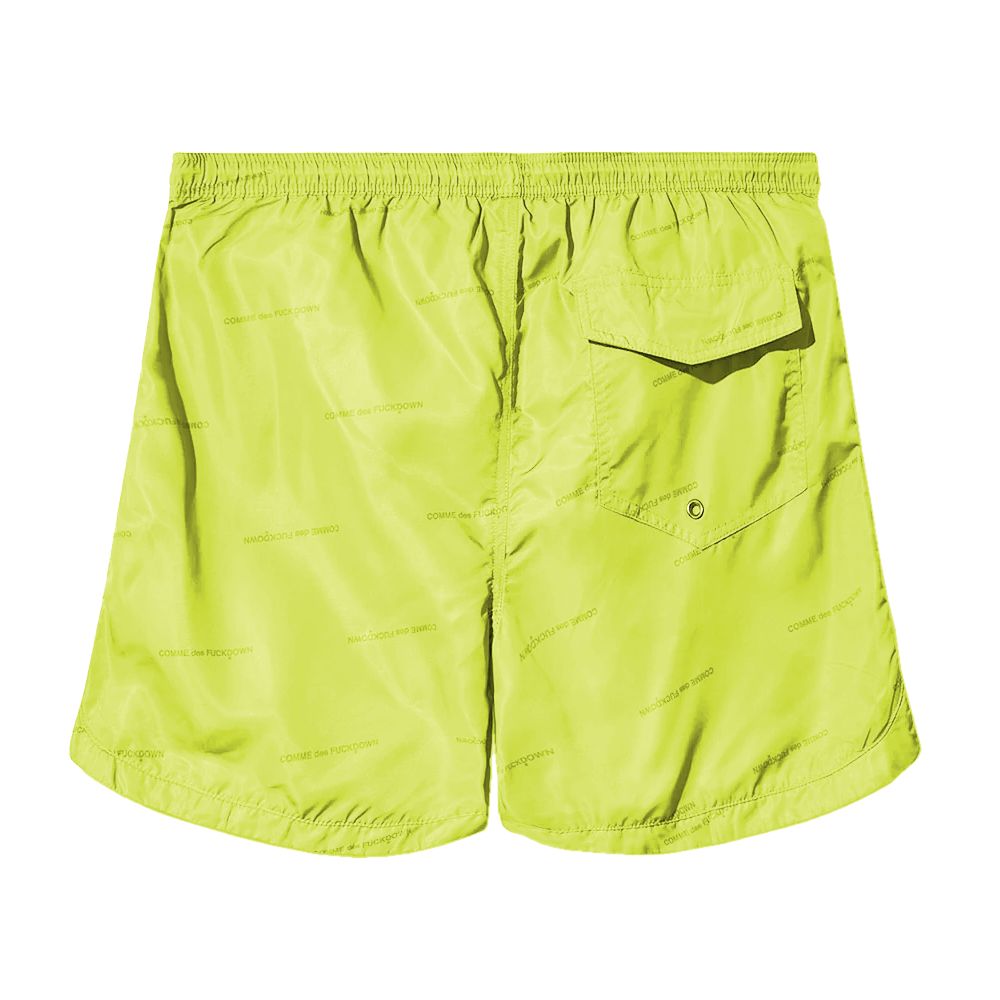 Yellow Polyester Men Bermuda Short