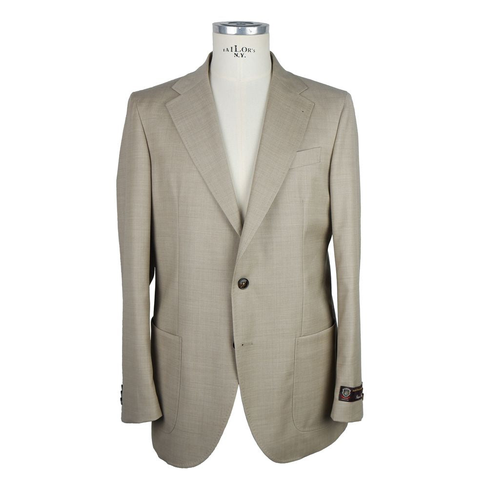 Beige Wool Men's Blazer
