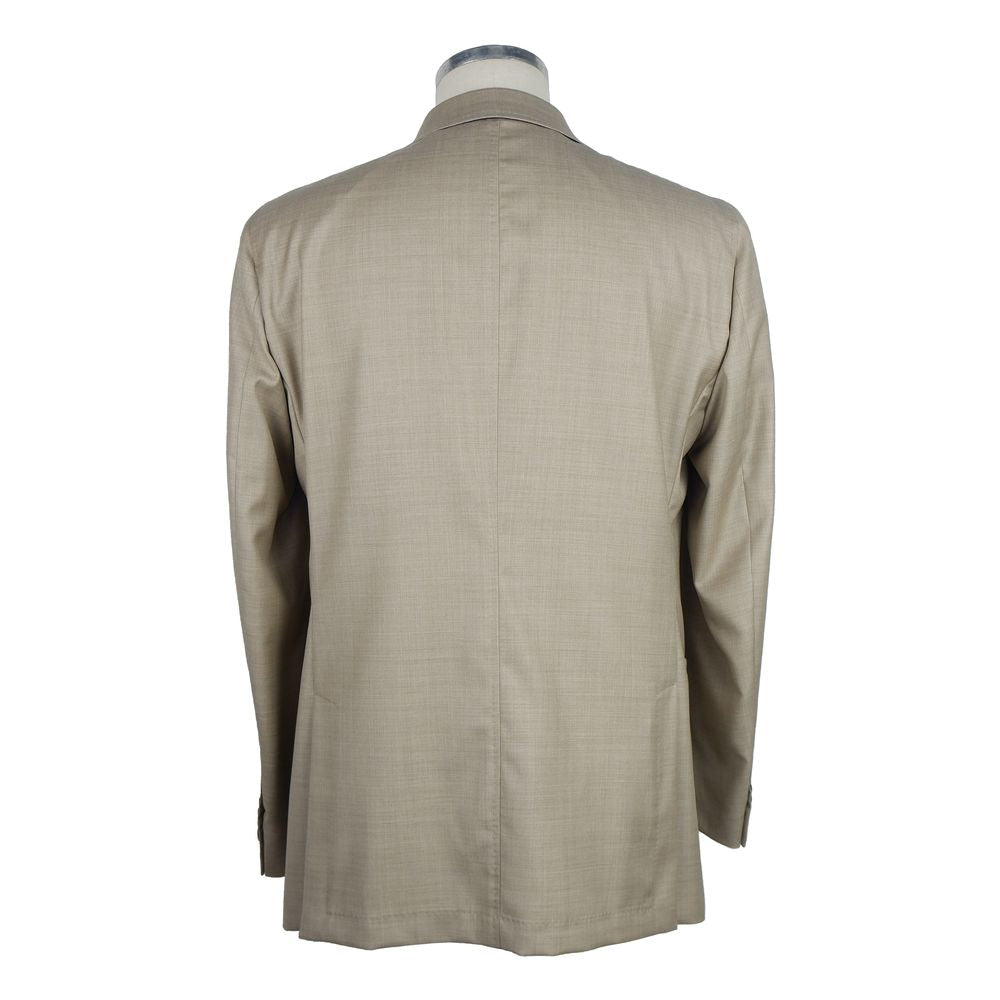 Beige Wool Men's Blazer