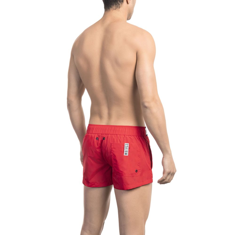 Red Polyamide Men's Swim Short