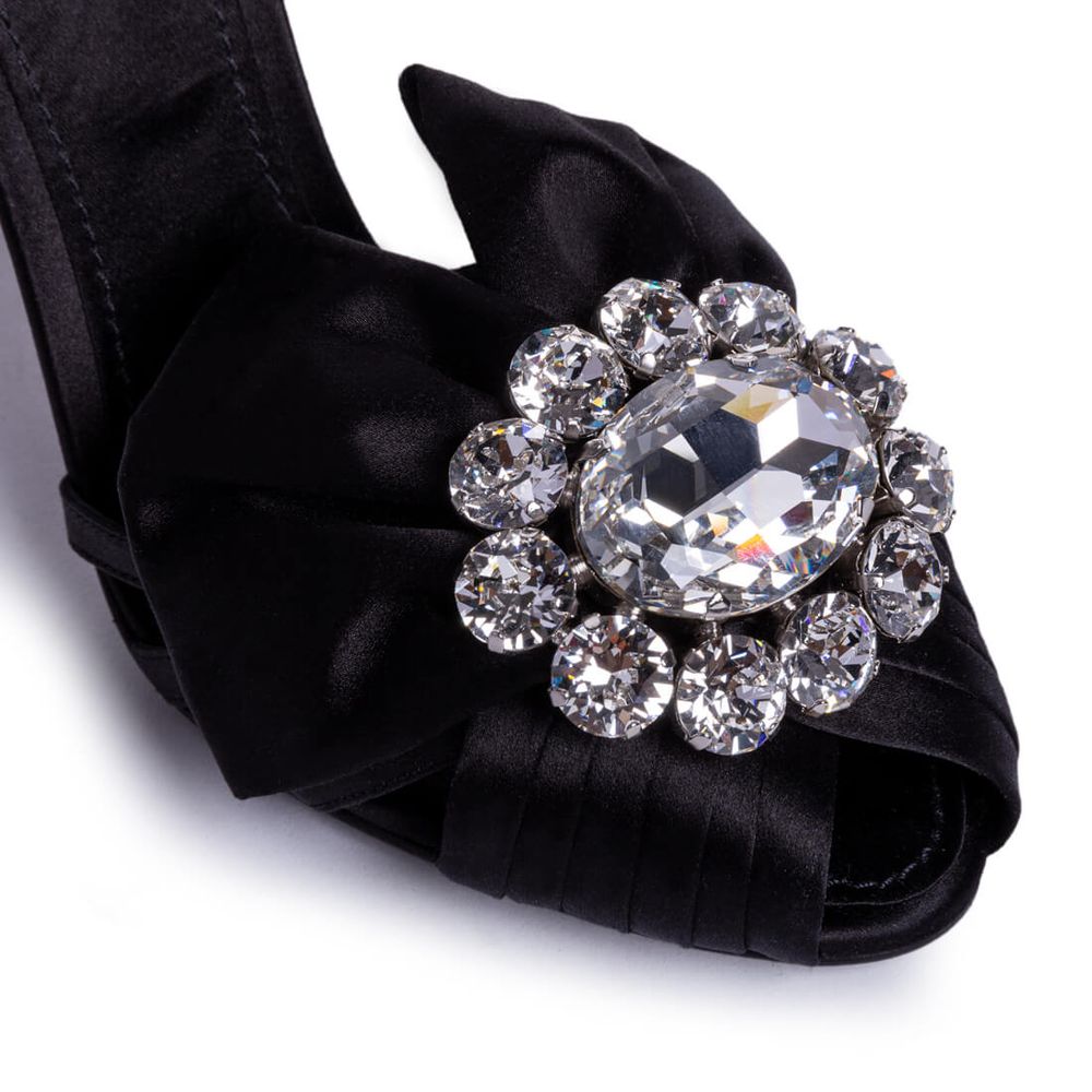 Black Goatskin Women Sandal