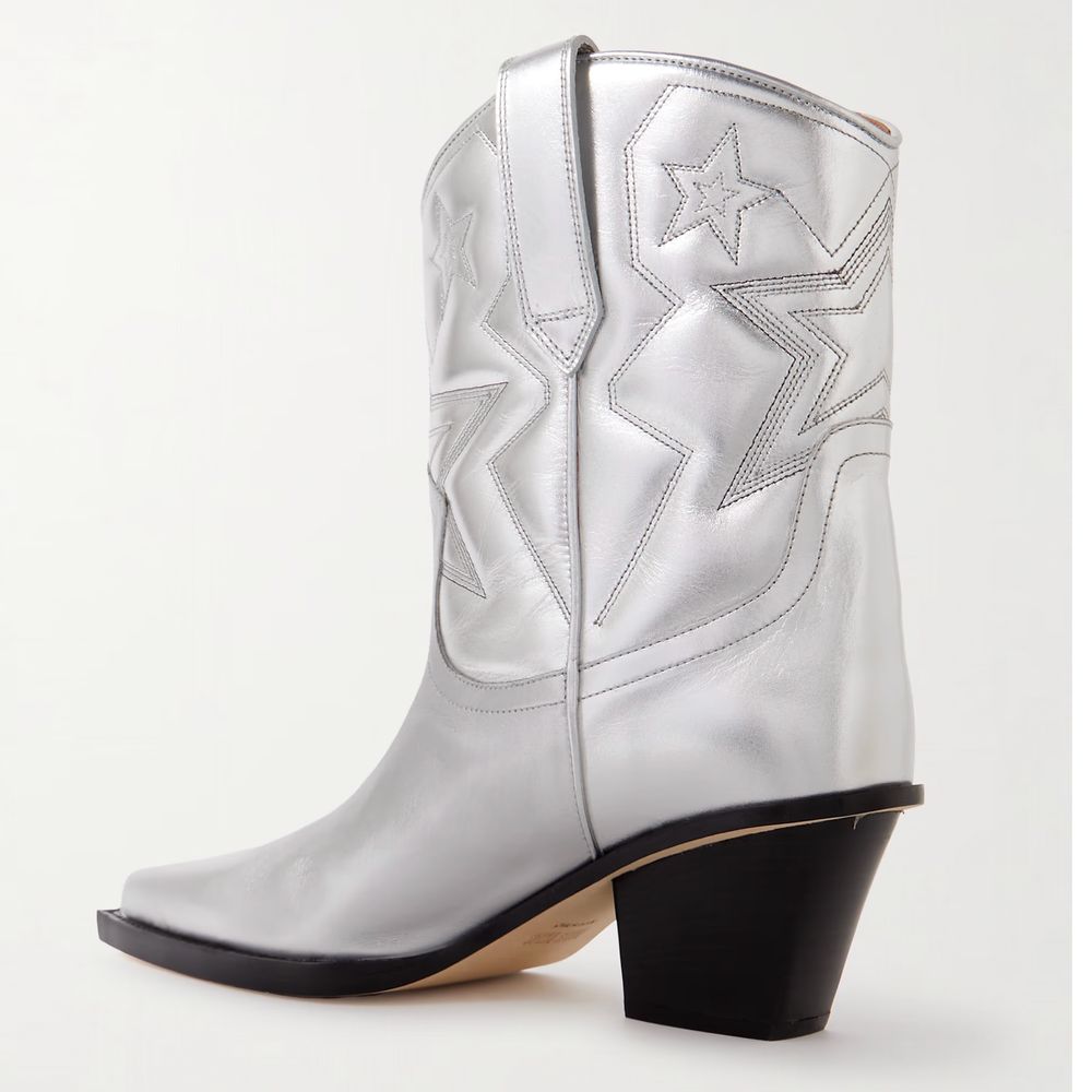 Gray Leather Women Ankle Boot