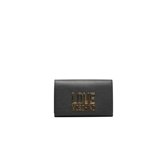 Black Polyethylene Women Crossbody Bag