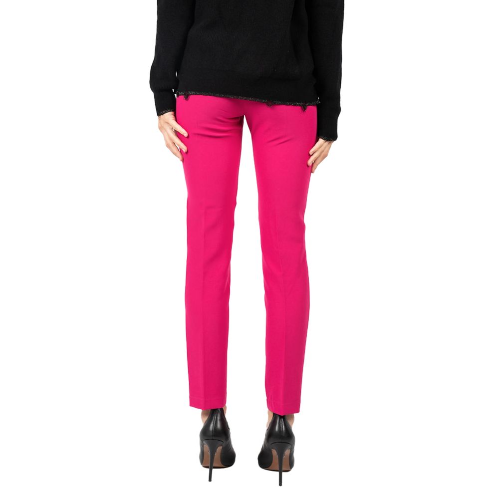 Fuchsia Polyester Jeans & Pant