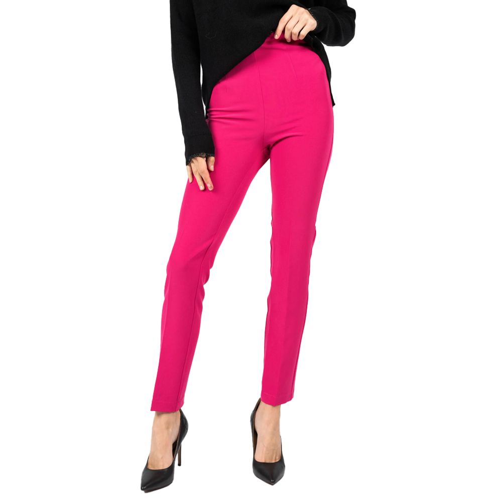 Fuchsia Polyester Jeans & Pant