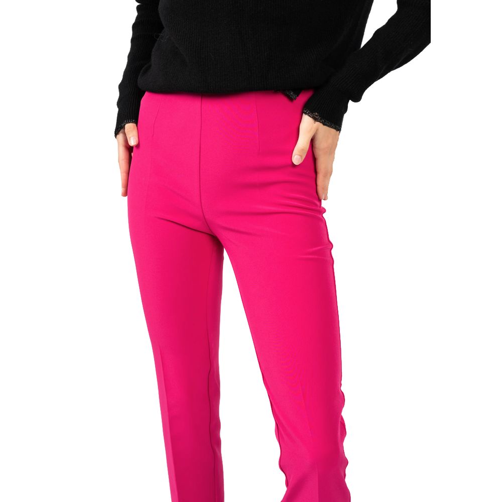 Fuchsia Polyester Jeans & Pant