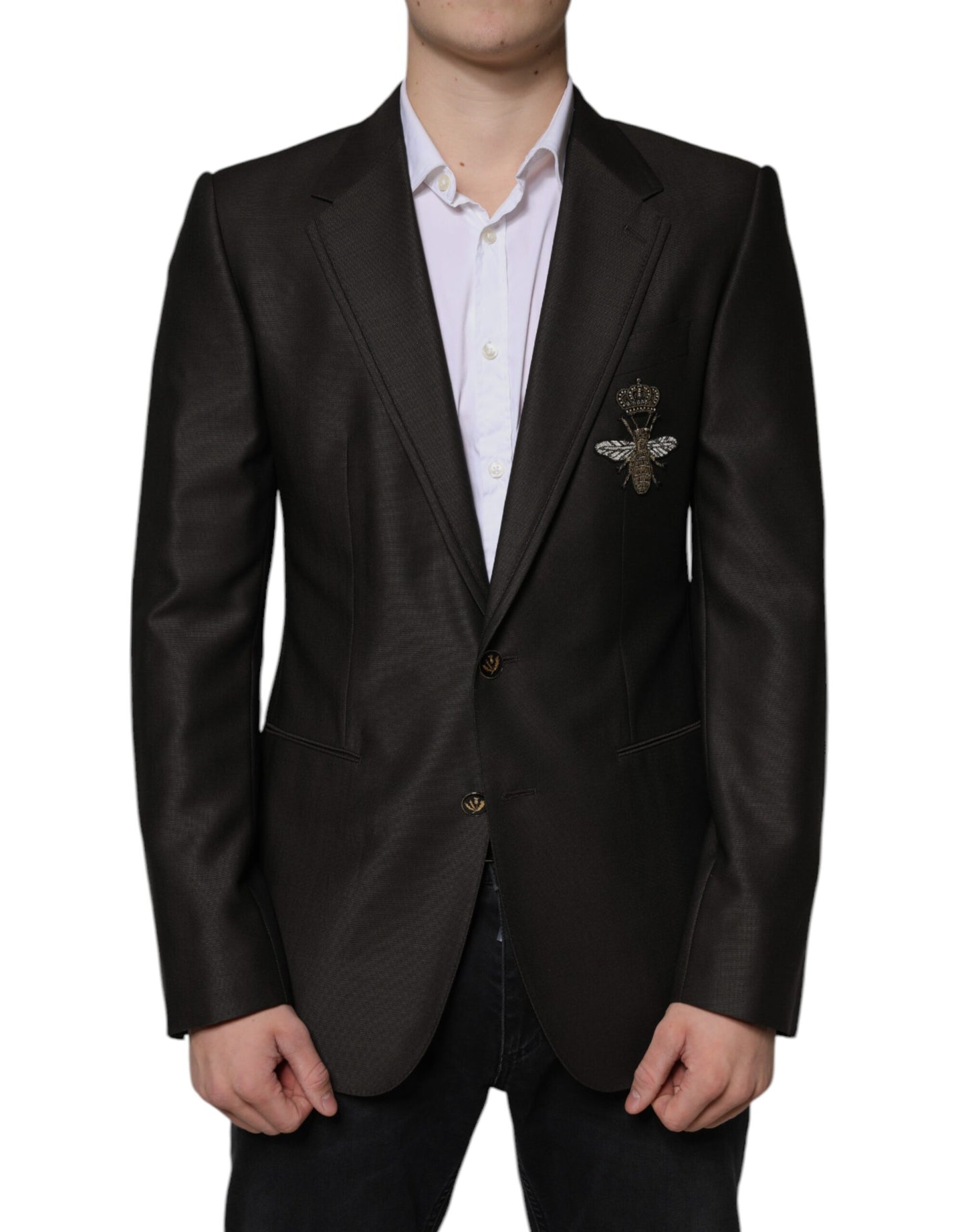 Blazer Brown Green Bee Wool Jacket Coat