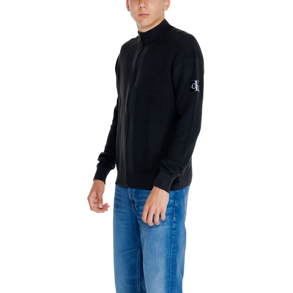 Black Recycled Cotton Cardigan