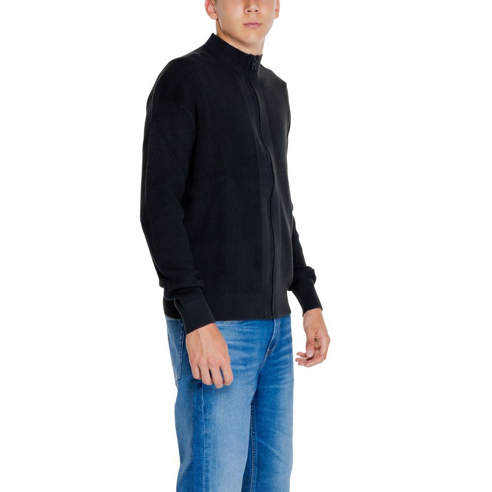 Black Recycled Cotton Cardigan