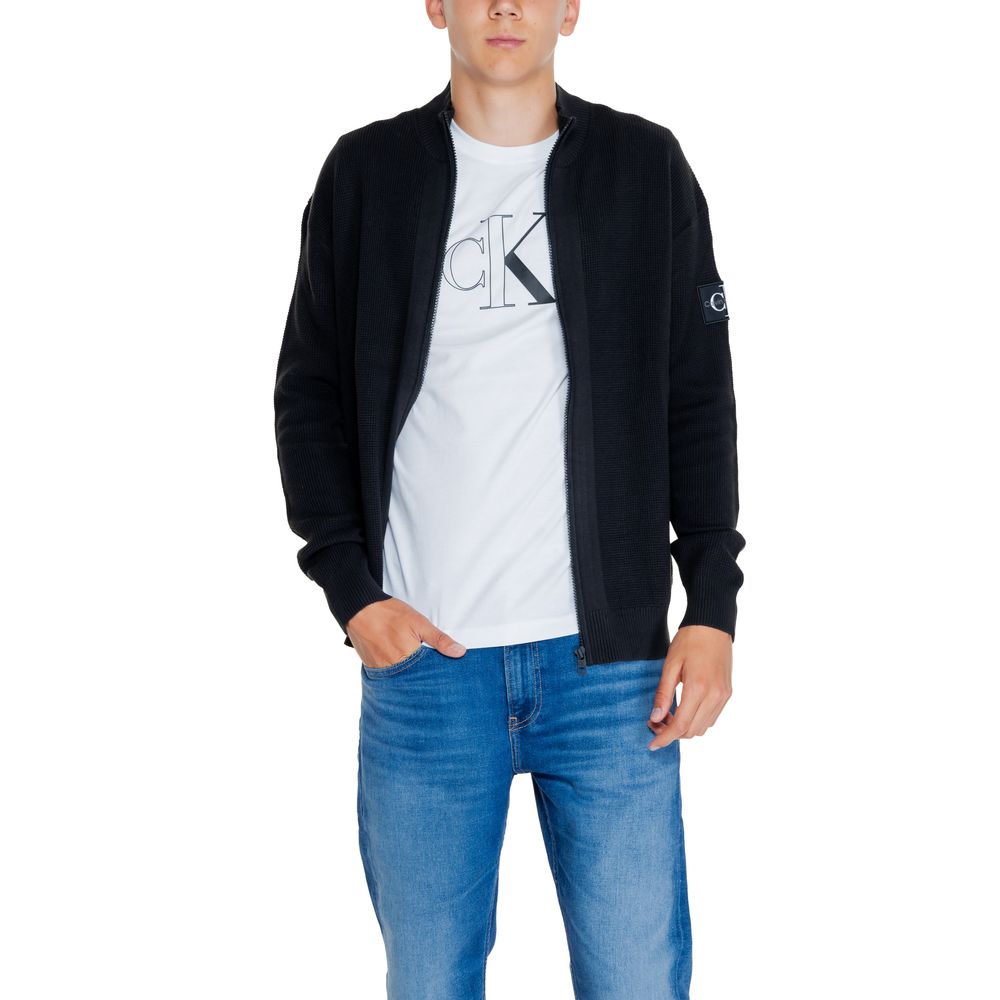 Black Recycled Cotton Cardigan