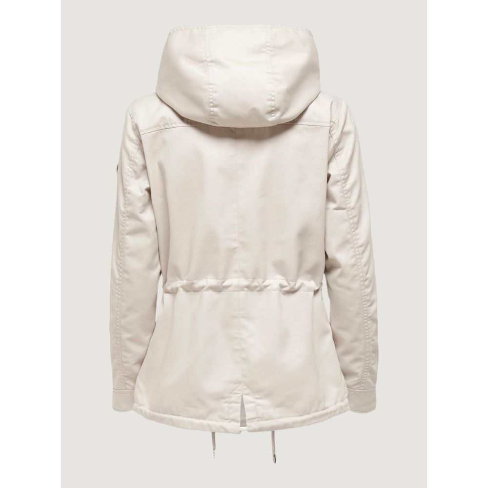 Beige Polyester Jackets & Coat