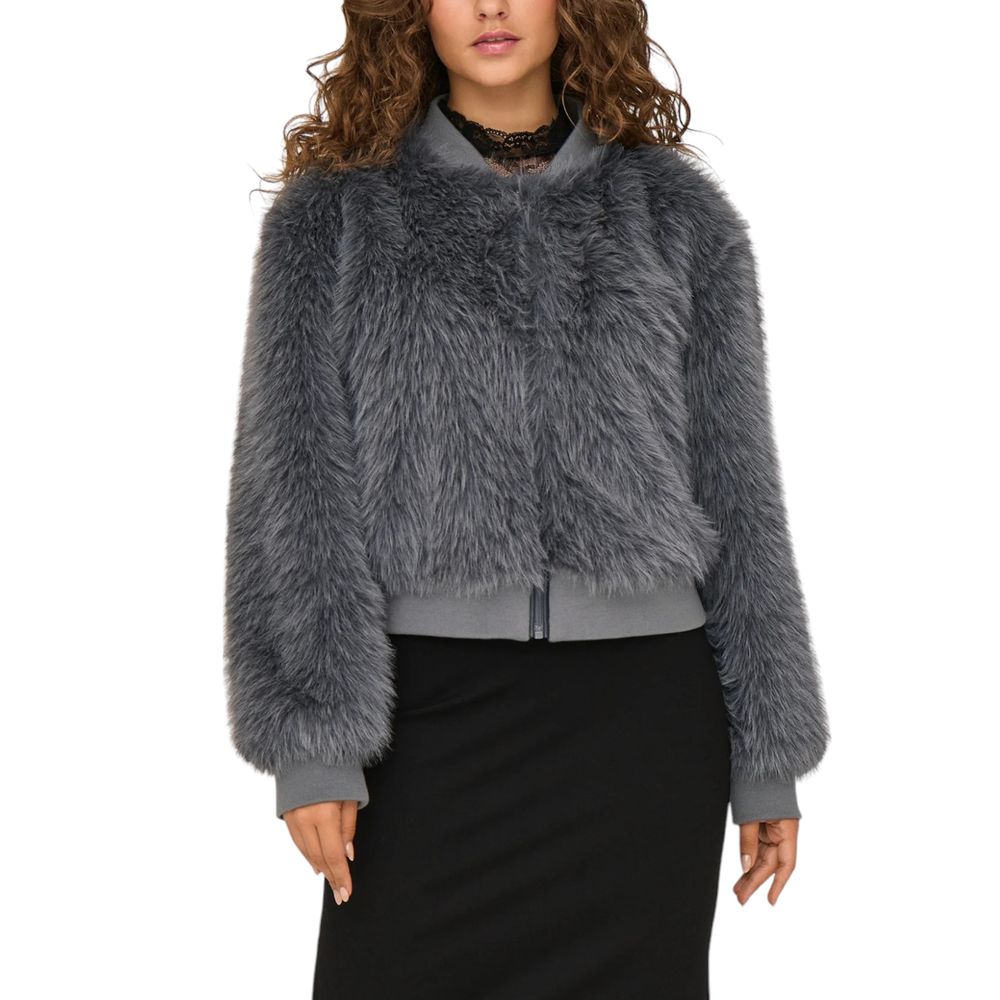 Gray Polyester Jackets & Coat