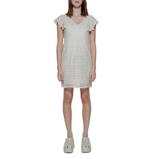 Vero Moda Beige Polyester Midi