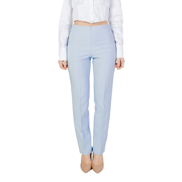 Sandro Ferrone Blue Polyester Dress Pants