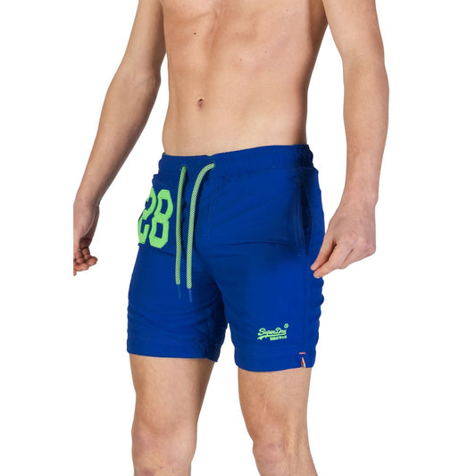 Blue Polyester Swimwear