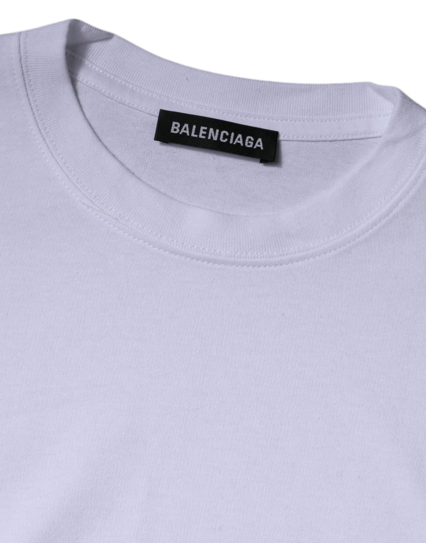 White Logo Cotton Jersey Crew Neck Short Sleeves T-shirt