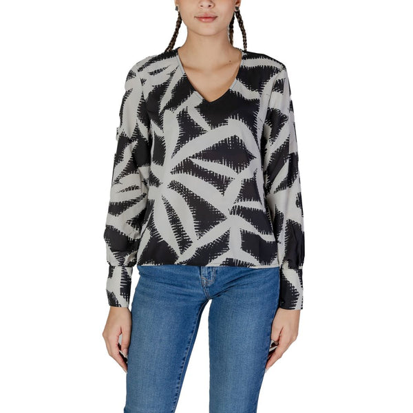 Jacqueline De Yong Black Recycled Polyester Blouse