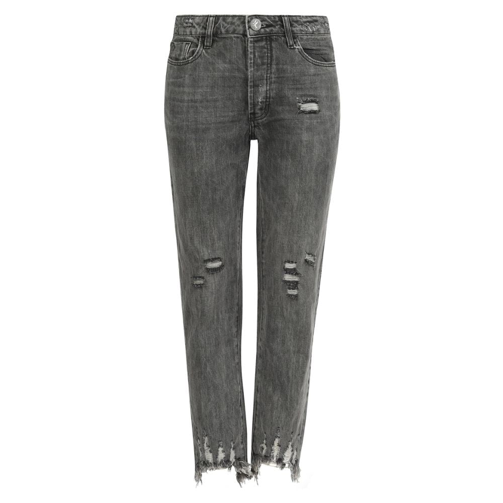 Dark Gray Cotton Women's Jean