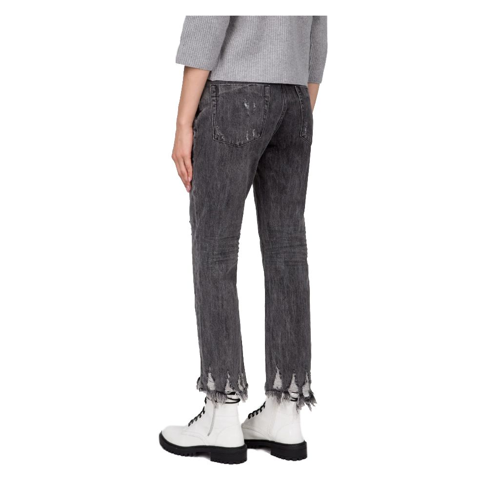 Dark Gray Cotton Women's Jean
