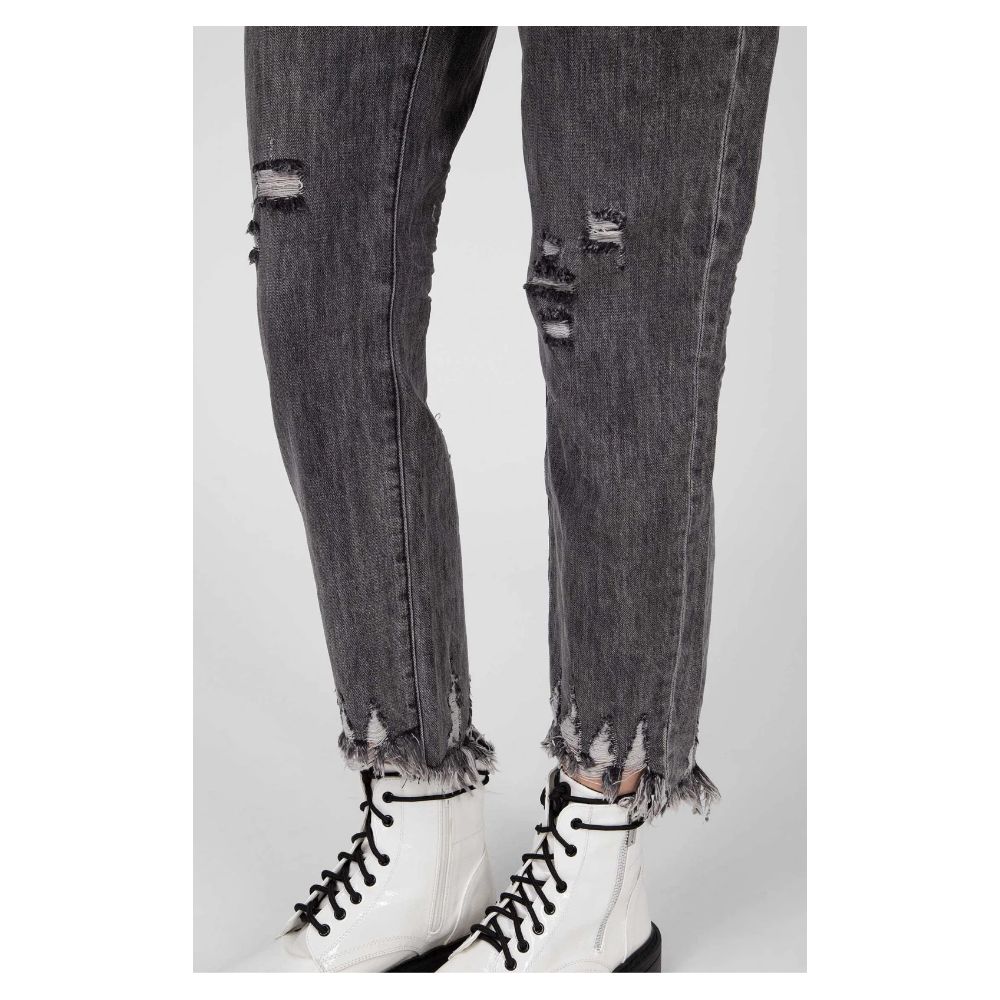Dark Gray Cotton Women's Jean