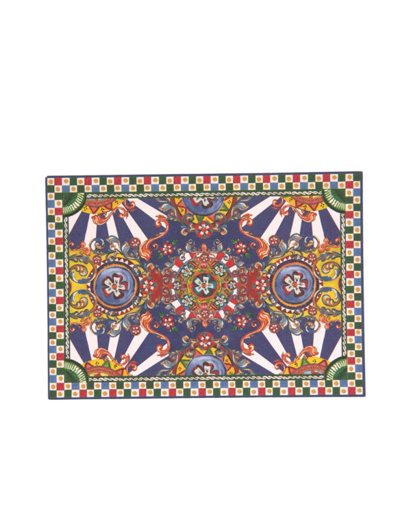 Dolce & Gabbana Multicolor Carretto Siciliano Envelope Post Card Holder